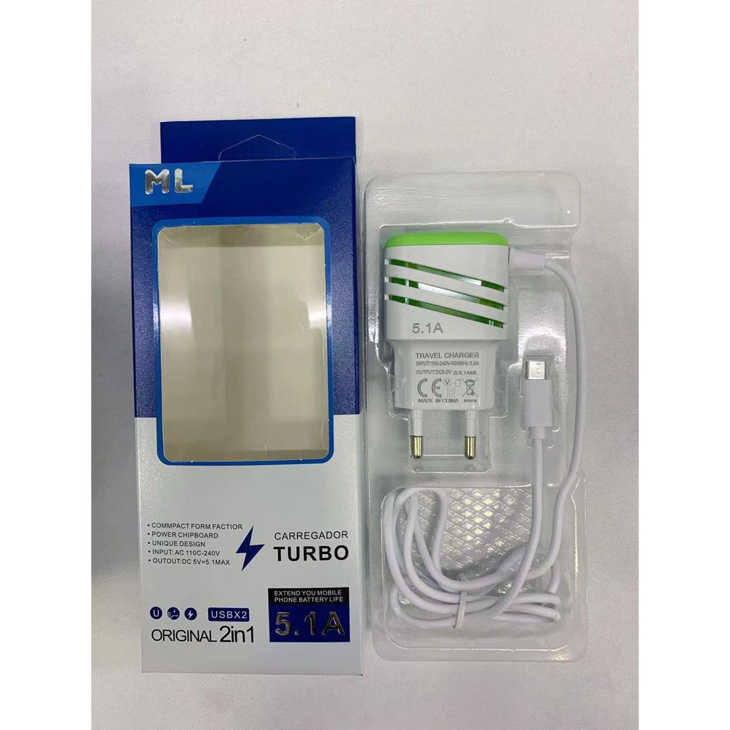 KIT COM 10 PEÇAS CARREGADOR CELULAR MICRO USB TOP