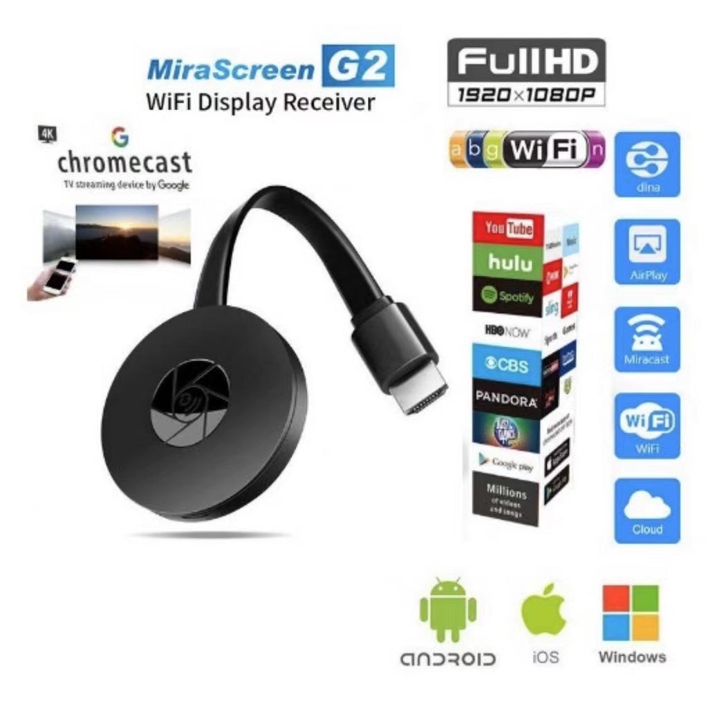 Original Chromecast G2 4K Ultra HD Para TV Streaming Alta Definição Google Miracast