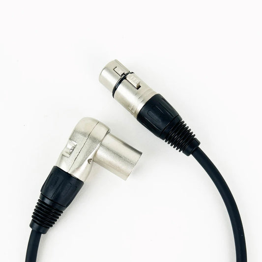 Cabo xlr 10 metros macho para fêmea XLR reta, conector Mic de 3 pinos, cabo de áudio, 90 graus