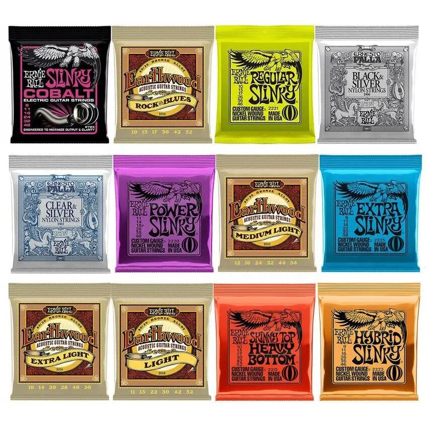 Cordas de nylon com corda de níquel, Ernie Ball cobalto regular