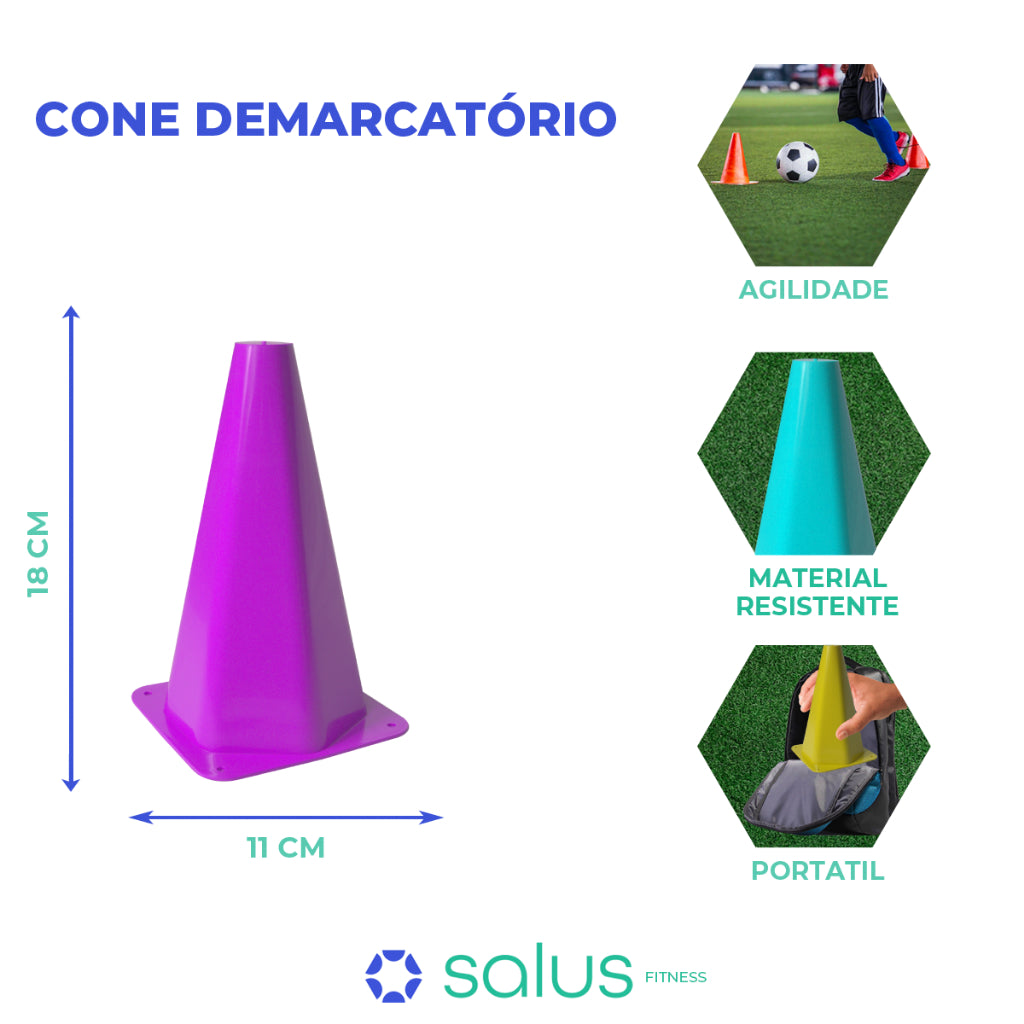 Kit Funcional Agilidade 5 Chapéus + 5 Cones e Escada