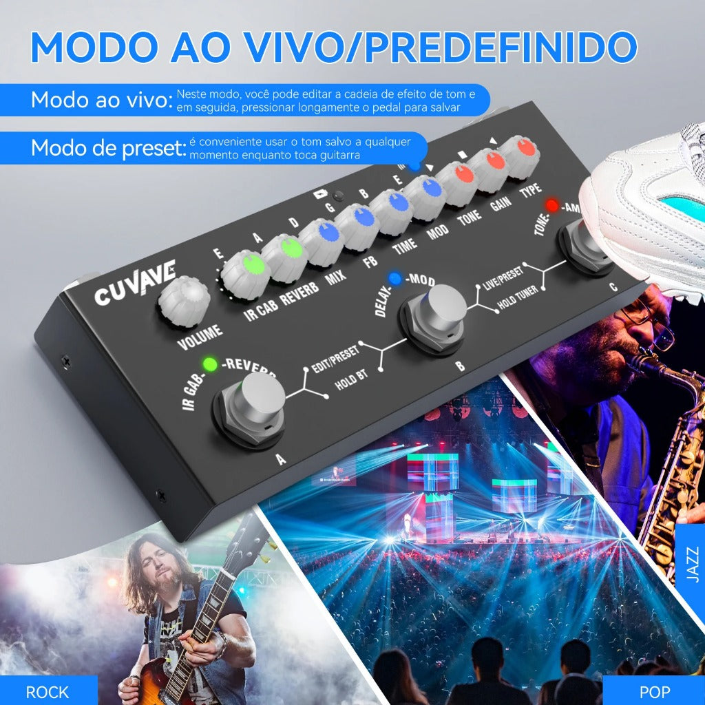 Cuvave Cube BEBÉ Portátil Multi Efeitos Pedal Para Guitarra Acústica Elétrica Gravação Interface Áudio Função Cuvave Pedal