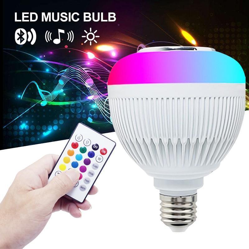 Lampada Bluetooth Led Caixa De Som C Controle Rgb 12W