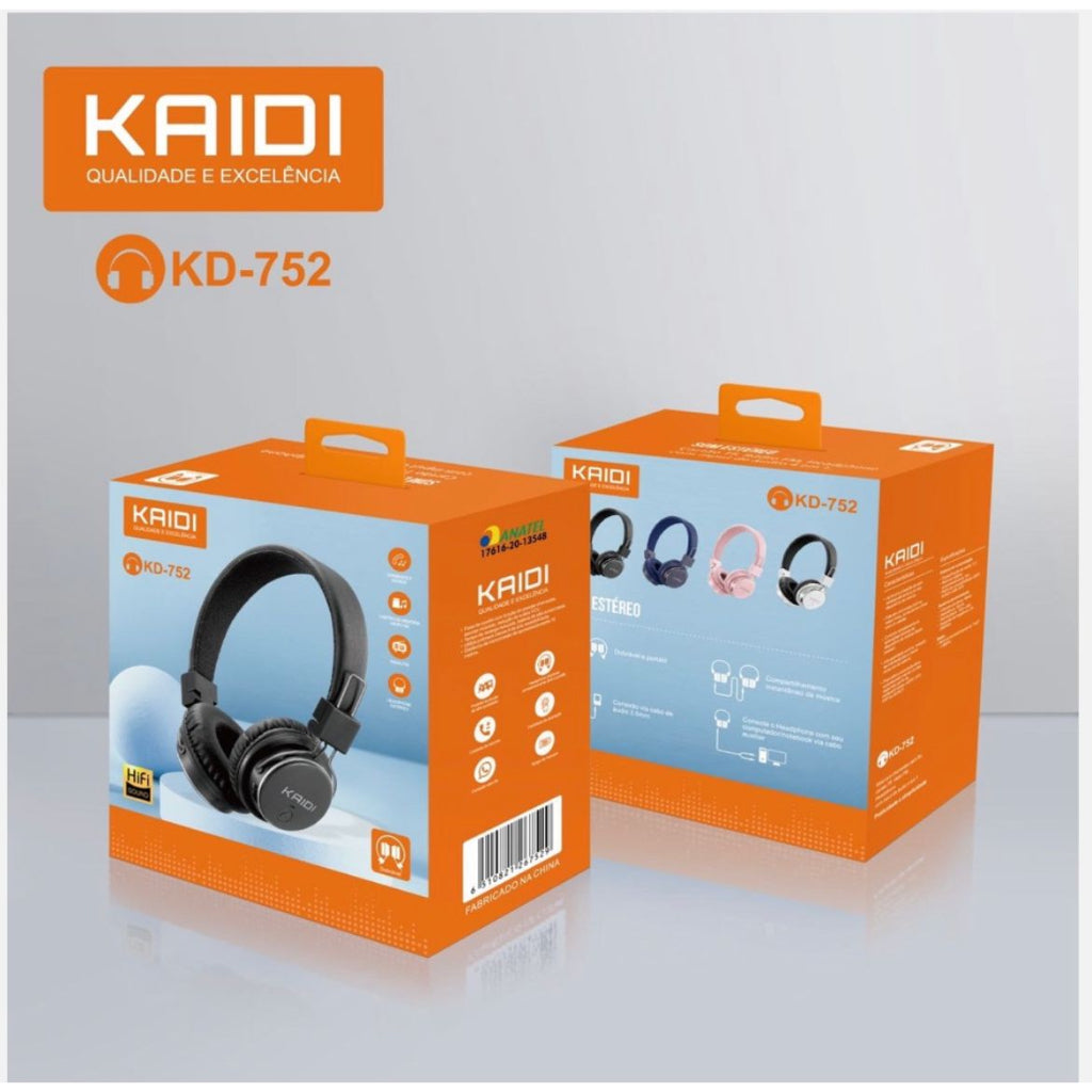 Fone De Ouvido ORIGINAL Headset bluetooth Wireless Kaidi original Kd-752