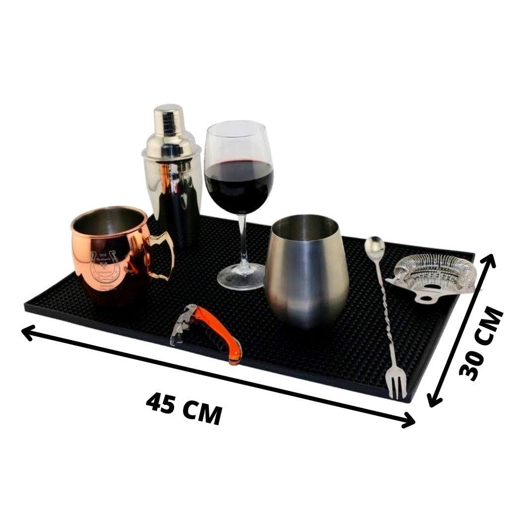 Tapete Escorredor PVC Grande 45x30 de Louças Porta Copos Prato Barmen e Bartender Para Mesa Bar Drinks Balcão