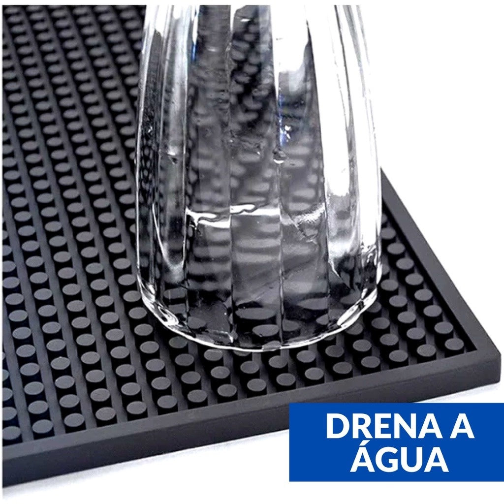 Tapete Escorredor PVC Grande 45x30 de Louças Porta Copos Prato Barmen e Bartender Para Mesa Bar Drinks Balcão