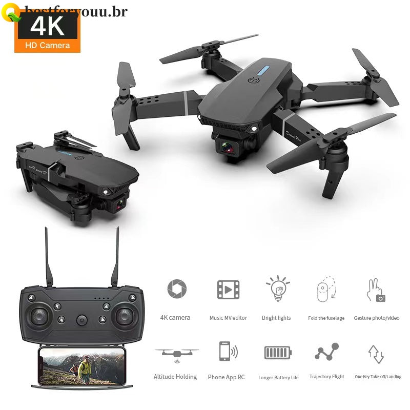 Drone E88 Pro 4K HDe88pro Fotografia Aérea De Alta Definição k3 quadcopter Controle Remoto De Aeronaves De Brinquedo